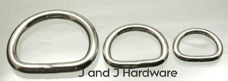 Stainless steel D rings for the leather and crafts trades